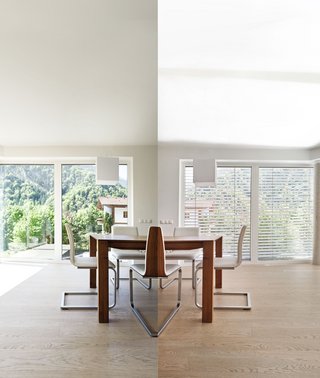 Vergleich mit und ohne RETROLux Tageslichtlenkung