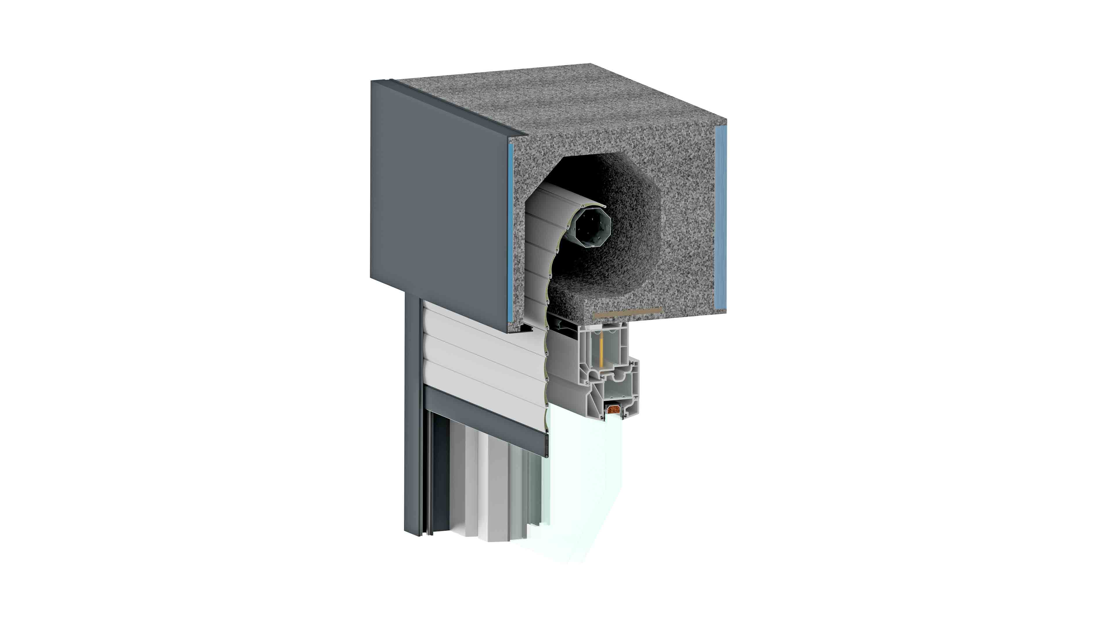 3D Zeichnung Resa Aufsatzrollladen Alu Blende